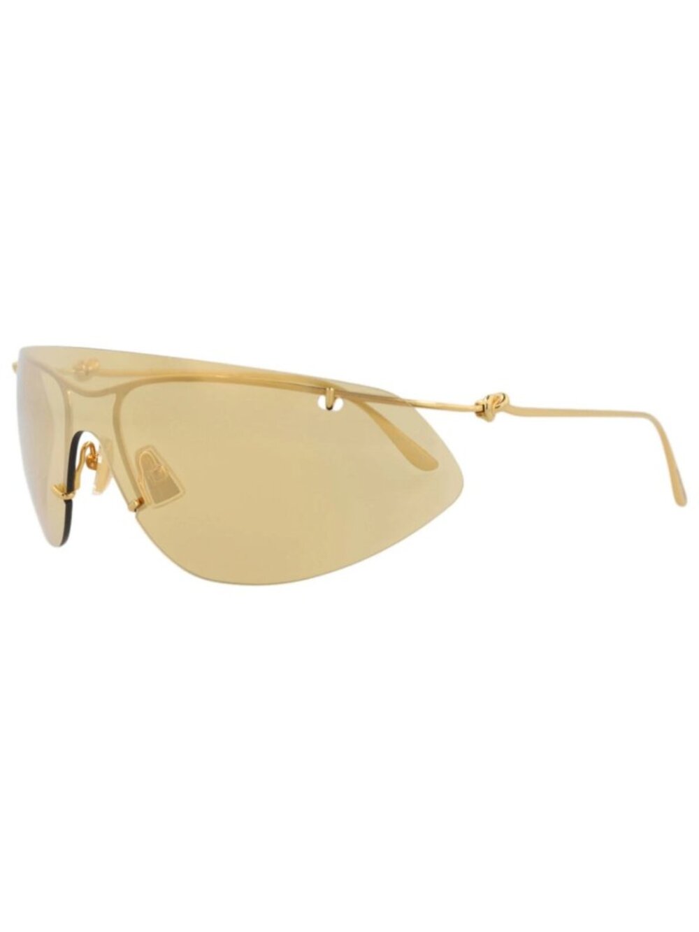 New Bottega Veneta Women's Sunglasses Shield Wrap Metal Frame Unisex Gold Gold